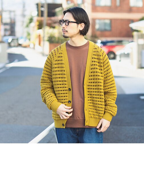 メッシュ V カーディガン