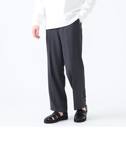 ポリエステル トロミ ベルテッド パンツ