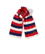 Muffler Cable Stripe Wool Fleece