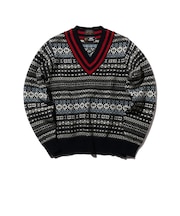 【別注】gim / Fair Isle Cricket V-Neck Knit