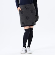 〈WOMEN〉ORANGE LABEL / NYロゴ 総柄 ニットスカート