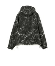 撥水 総柄プリント ジップアップ フーディ