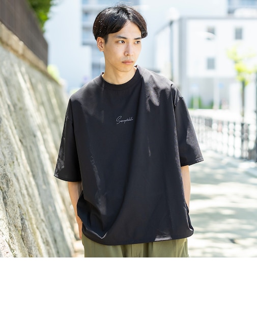 ポリエステルトロ 刺繍 ショートスリーブ Tシャツ