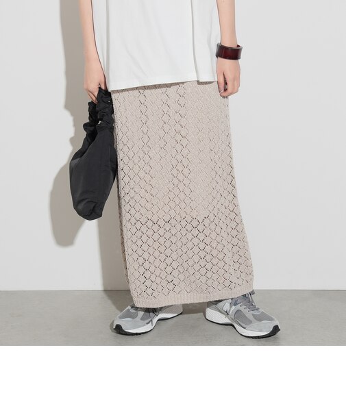 ラメニット ロングスカート