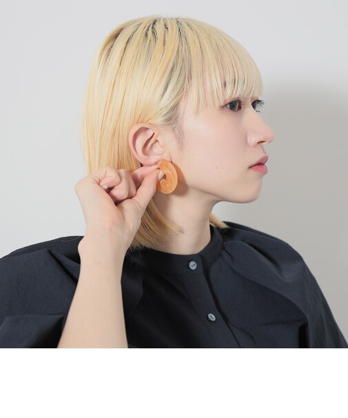 マットマーブル フープピアス