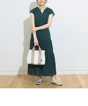 スキッパー ロング ティアードワンピース