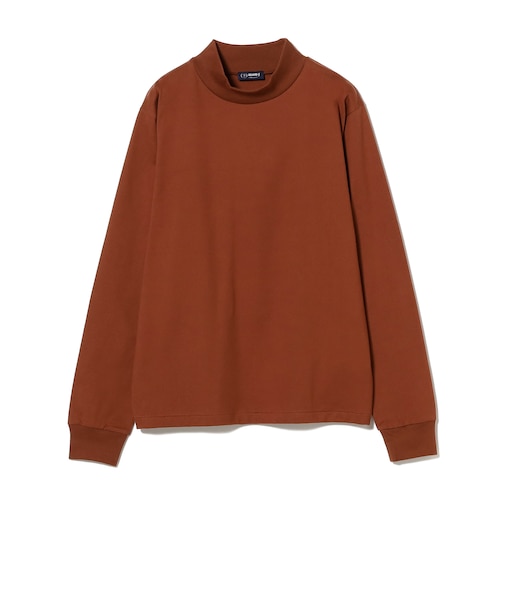 コットン モックネック ロングスリーブ Tシャツ