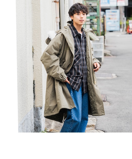 フード付き モッズコート
