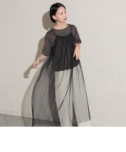 ラメチュールワンピース × Tシャツ（セットアイテム）