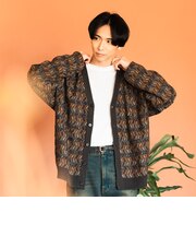 レトロ ジャカード カーディガン