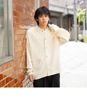 襟付き ニット カーディガン