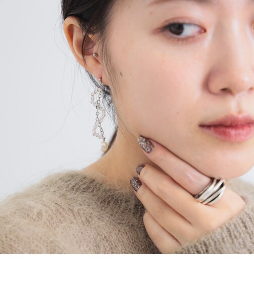 Casselini / チェーン なみなみ ピアス