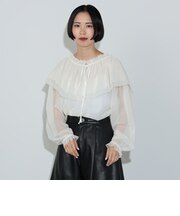 フリル付き チュールトップス
