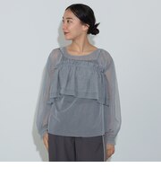 フリル付き チュールトップス
