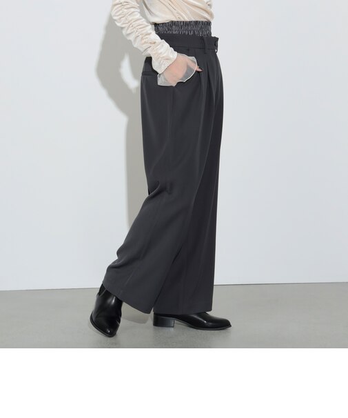 ウエスト レイヤード タックパンツ