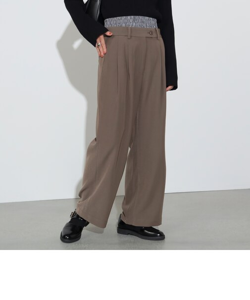 ウエスト レイヤード タックパンツ