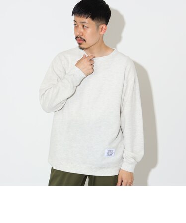 起毛 ワッフル クルーネック スウェット