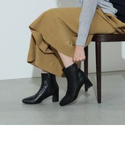 まくり ヒール ショートブーツ