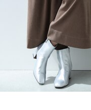まくり ヒール ショートブーツ