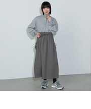 異素材 ハーフジップ ワンピース