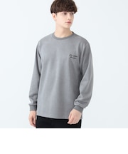 ワンポイント フェイクスエード ロングスリーブ Tシャツ