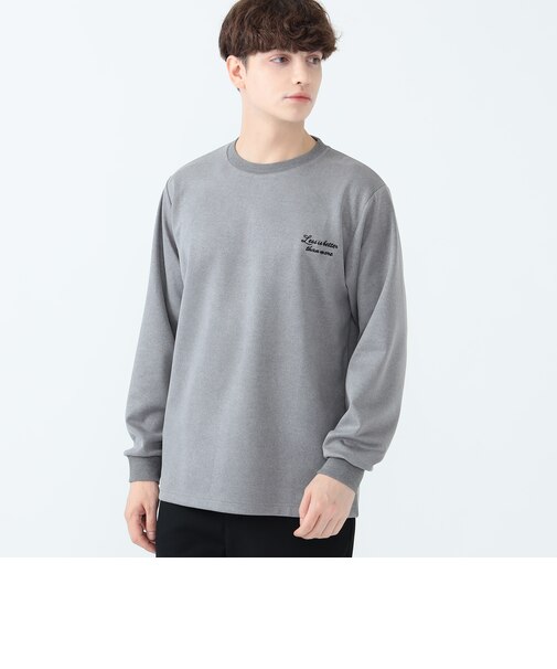 ワンポイント フェイクスエード ロングスリーブ Tシャツ