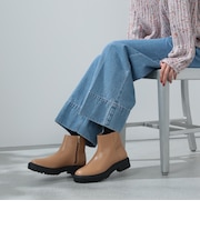 厚底ジップ ショート ブーツ