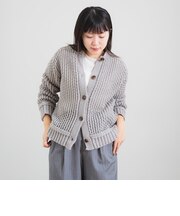 透かし編み ニット カーディガン