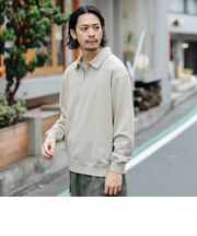 カラー ハーフジップ スウェット