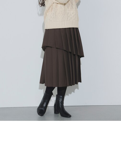 ティアード プリーツ アシンメトリー スカート