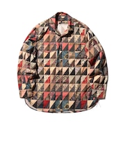 WORK Classic-fit Polyester Dobby Patchwork Print