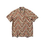 Open Collar Block Print Zig-Zag
