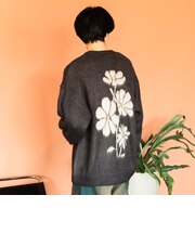 フラワー ジャカード カーディガン