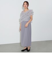 フリルチュールトップス × キャミワンピース（セットアイテム）