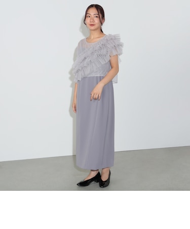 フリルチュールトップス × キャミワンピース（セットアイテム）