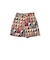 Plain Front Shorts Polyester Dobby Patchwork Print