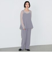 シアーインナー付き ペプラムキャミ × パンツ（セットアイテム）