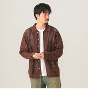 5ゲージ メッシュ ポロカーディガン