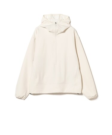 撥水 レイズド ハーフジップ フーディ