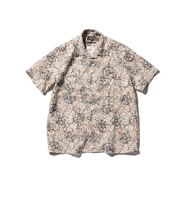 Open Collar Jacquard Mapping Print