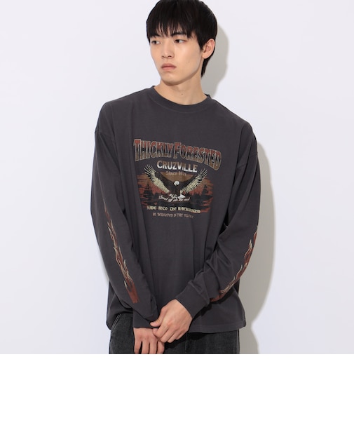ワイルド プリント ロングスリーブ Tシャツ