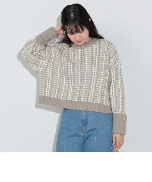 ターンバックスリーブ ニット（ウォッシャブル）