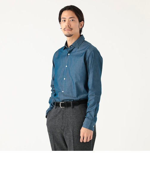 デニムライク レギュラーカラー シャツ