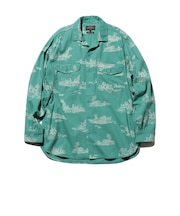 WORK Classic-fit Denim Discharge Jouy Print