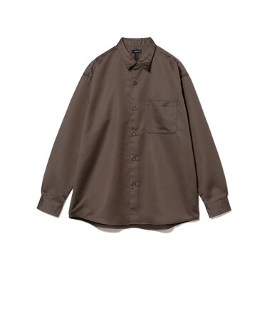 リラックスフィット レザールック シャツ