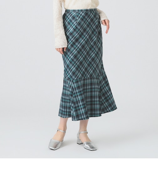 チェック キリカエ マーメイド スカート