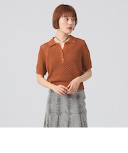 メッシュ ニット ポロシャツ