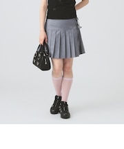 プリーツ ダブル リボン ミニスカート