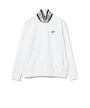ORANGE LABEL / 襟裏ロゴ ハーフジップ ニット