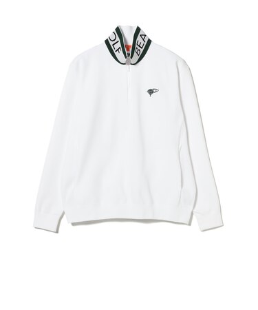 ORANGE LABEL / 襟裏ロゴ ハーフジップ ニット